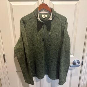 Woolrich 1/4 Quarter Zip Pullover Fleece Sweater Heathered Green Men’s Size XL